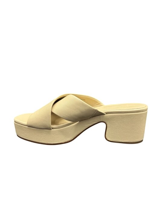 Vince Women's Crossover Strap Leather Platform Slide Sandal, Size 8.5 WORN ONCE - Picture 2 of 9